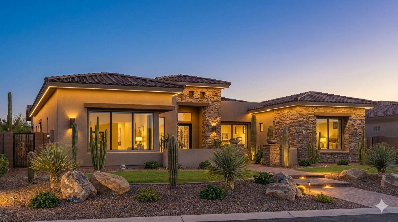Home with warm permanent track lighting
